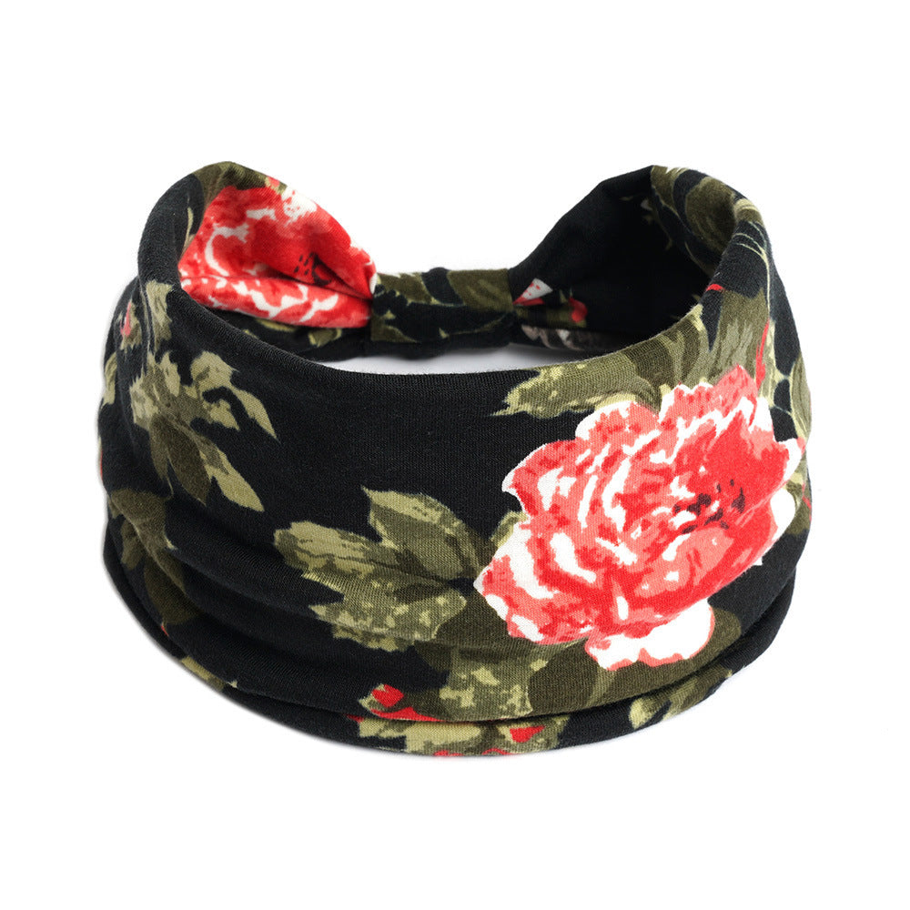Bohemian Yoga Sports Headband – Cashew Print, Sweat-Absorbent & Non-Slip Elastic Hairband - HZ Mobile