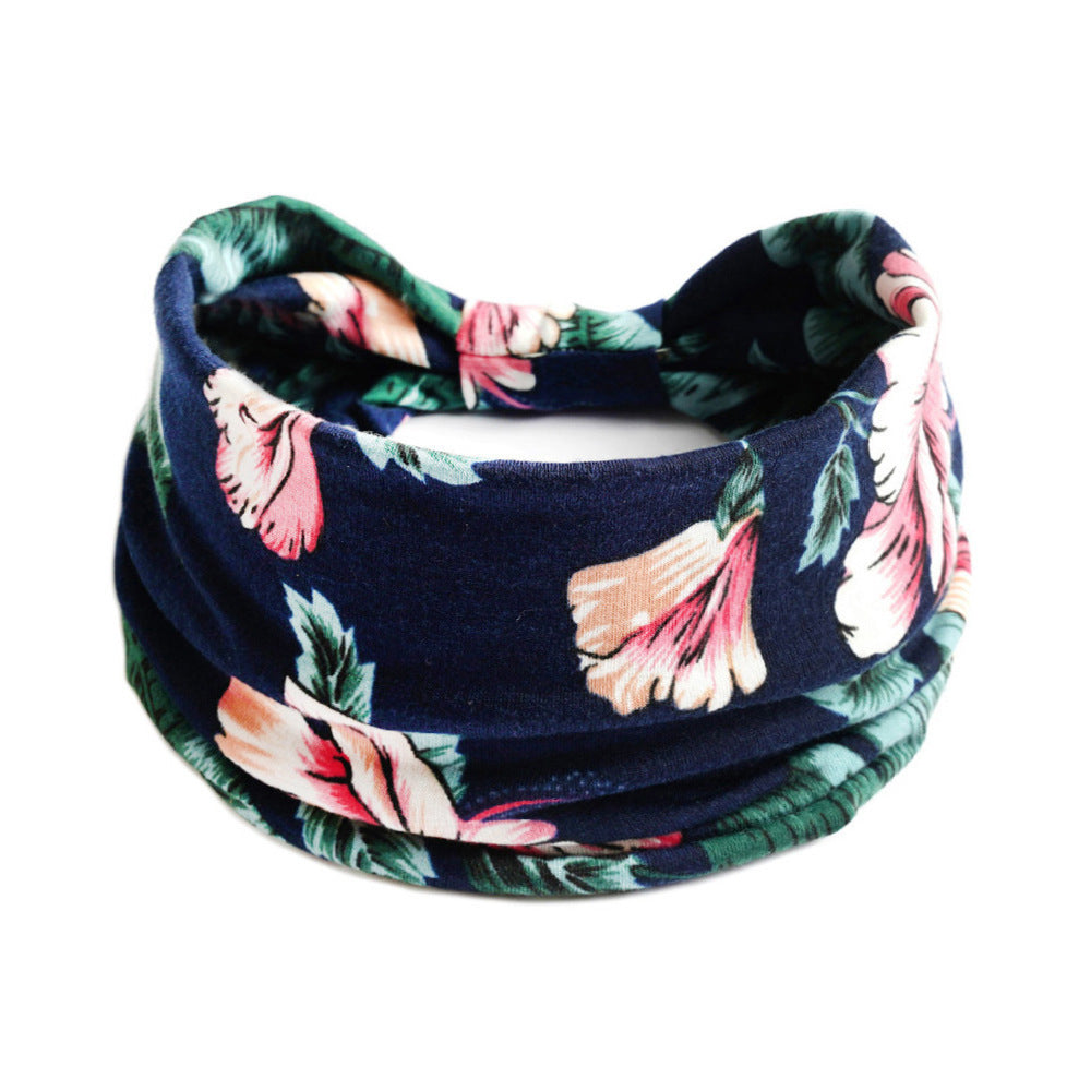 Bohemian Yoga Sports Headband – Cashew Print, Sweat-Absorbent & Non-Slip Elastic Hairband - HZ Mobile