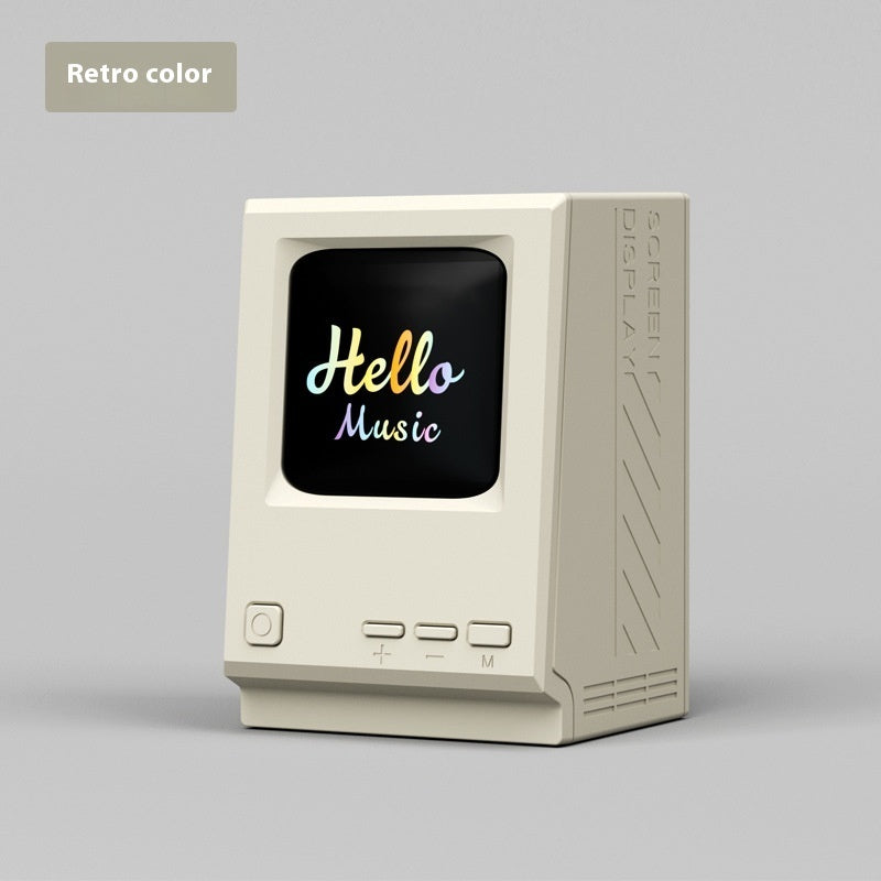 Retro Small Computer Lyrics Speaker Table Clock Wireless Bluetooth Speaker - HZ Mobile