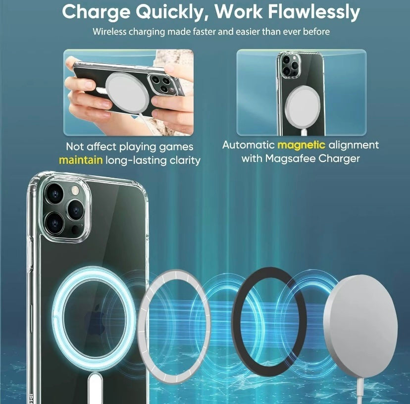 For Phone 15 14 Plus, Pro, Pro Max Case, Compatible With MagSafe, Shockproof Military - Grade Protection, Magnetic Phone Case For Phone 15 14 Plus, Pro, Pro Max, Classic Hybrid Case - HZ Mobile