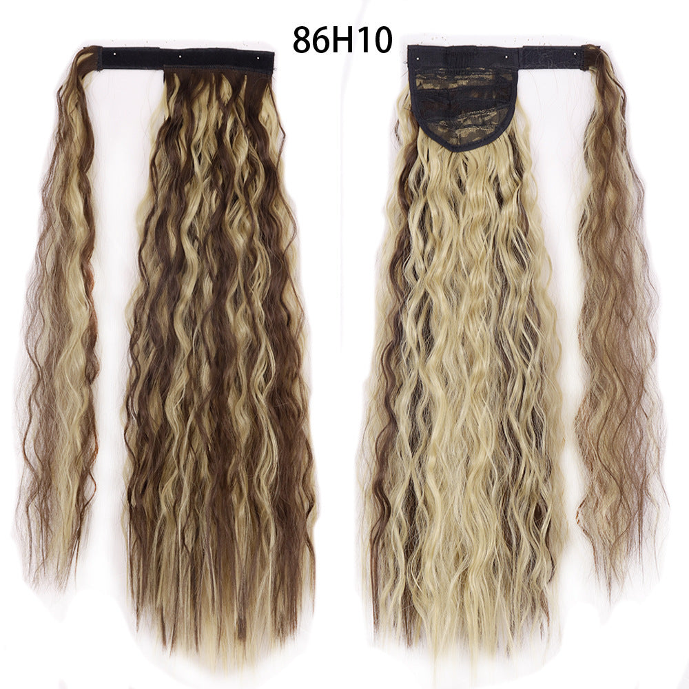 Water Wave Ponytail Wig – Velcro Wrap Synthetic High-Temperature Fiber - HZ Mobile