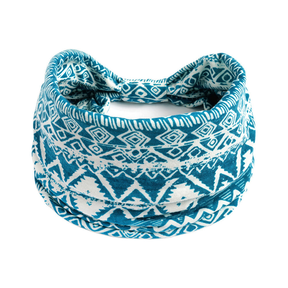 Bohemian Yoga Sports Headband – Cashew Print, Sweat-Absorbent & Non-Slip Elastic Hairband - HZ Mobile