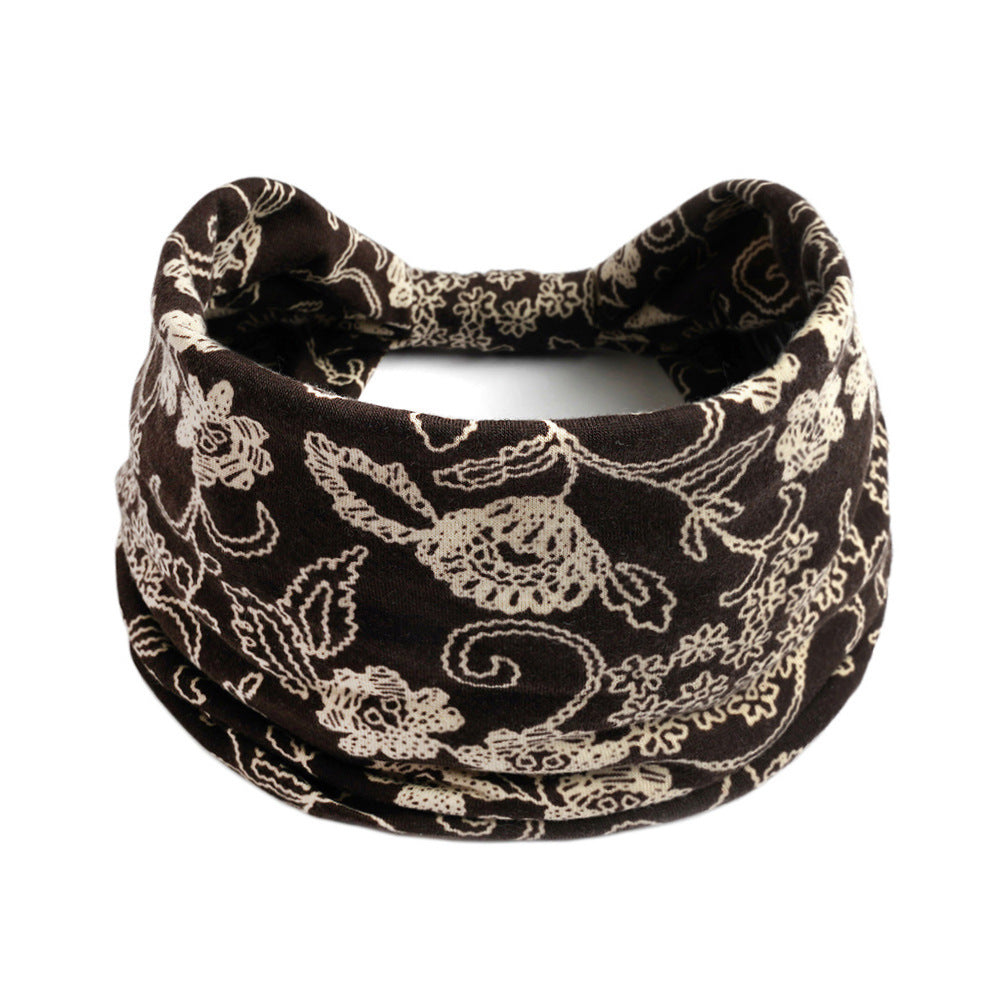 Bohemian Yoga Sports Headband – Cashew Print, Sweat-Absorbent & Non-Slip Elastic Hairband - HZ Mobile