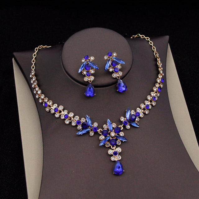 Royal Queen Bridal Jewelry Set – Luxury Wedding Tiara & Earrings Necklace Set for Women - HZ Mobile