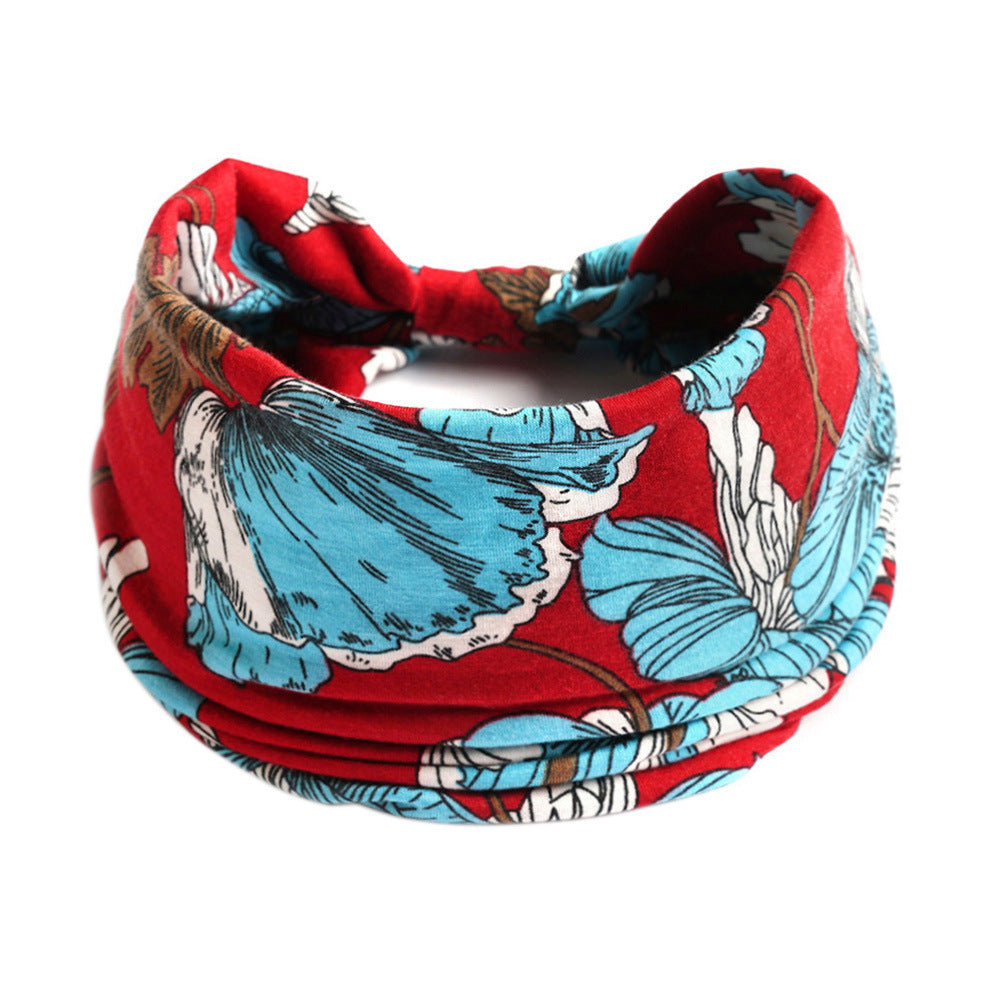 Bohemian Yoga Sports Headband – Cashew Print, Sweat-Absorbent & Non-Slip Elastic Hairband - HZ Mobile