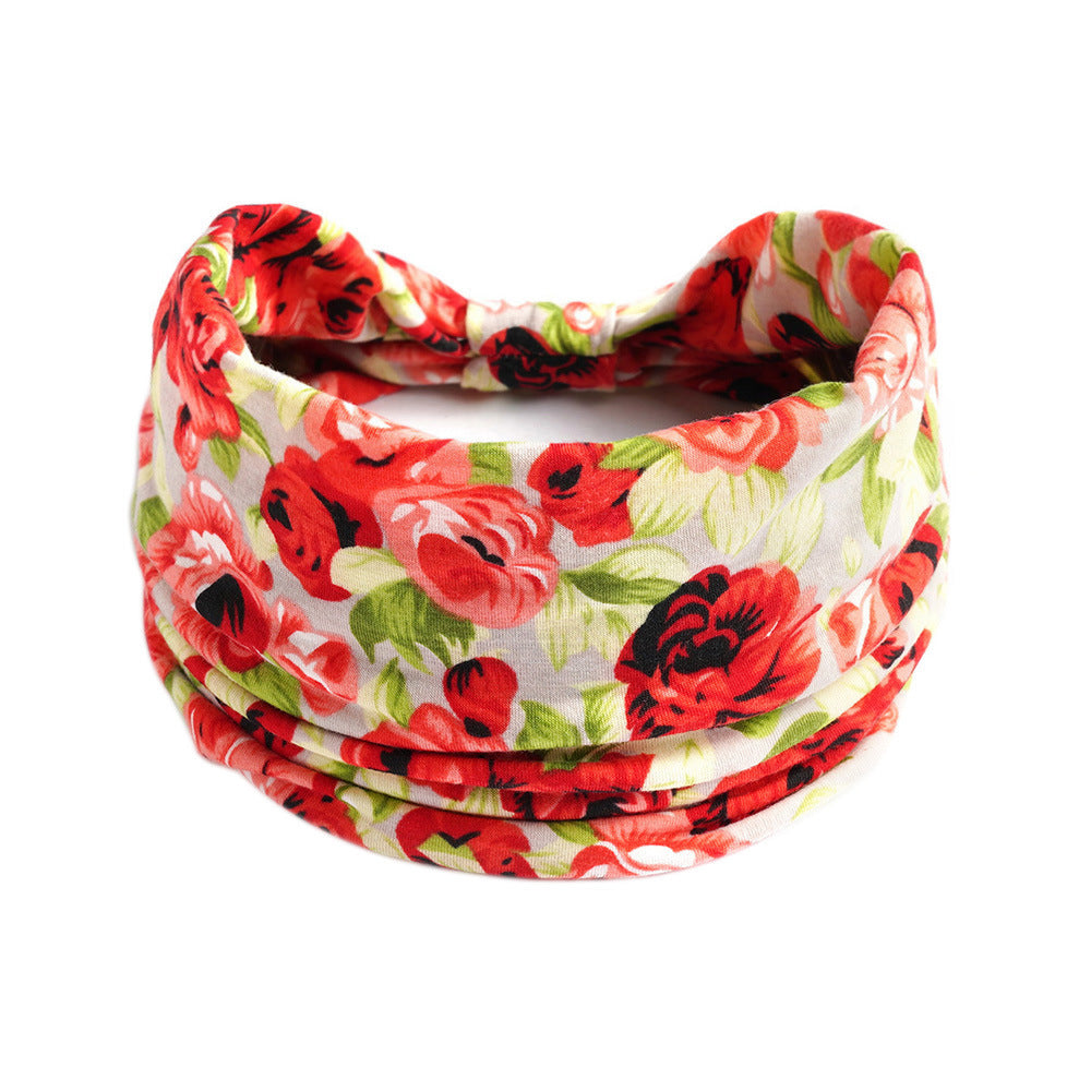 Bohemian Yoga Sports Headband – Cashew Print, Sweat-Absorbent & Non-Slip Elastic Hairband - HZ Mobile