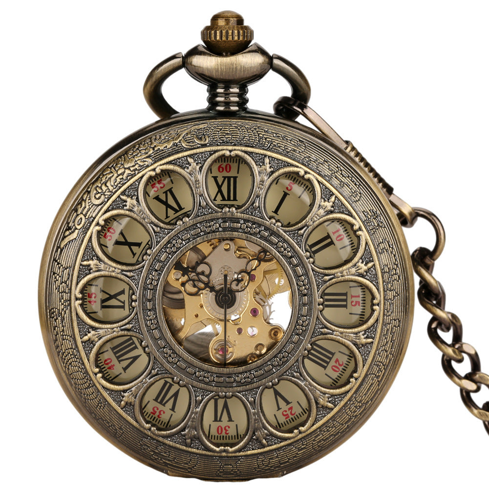 Hollow Pumpkin Ball Flip Mechanical Pocket Watch - HZ Mobile
