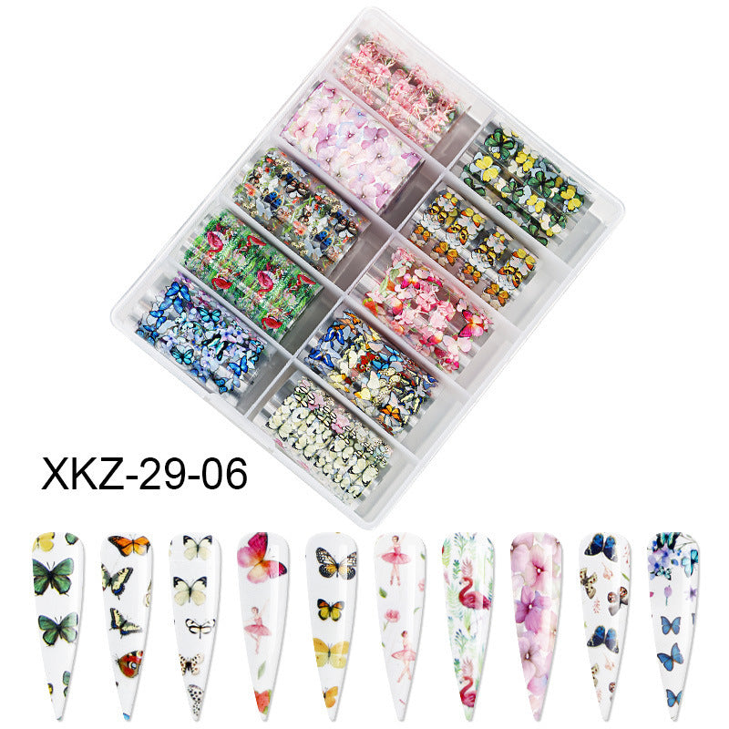 Butterfly & Star Nail Transfer Paper – Laser Foil Stickers for DIY European & American Nail Art - HZ Mobile