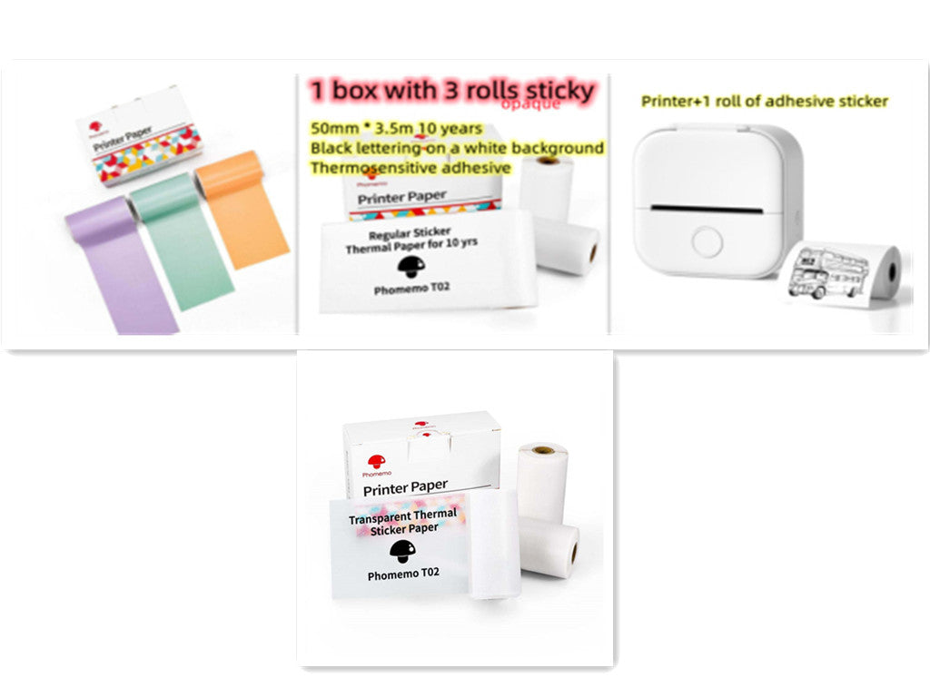 Portable Mini Thermal Label Printer Home Photo Printer Student Wrong Question Printer Bluetooth-compatible Mini Label Printer Price Tag - HZ Mobile