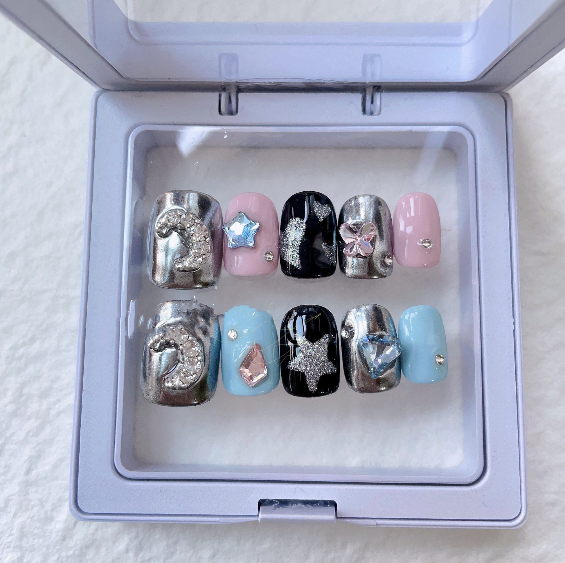 Star Girl Nail Patches – Trendy Wearable Press-On Fake Nails for DIY & Salon Manicure - HZ Mobile