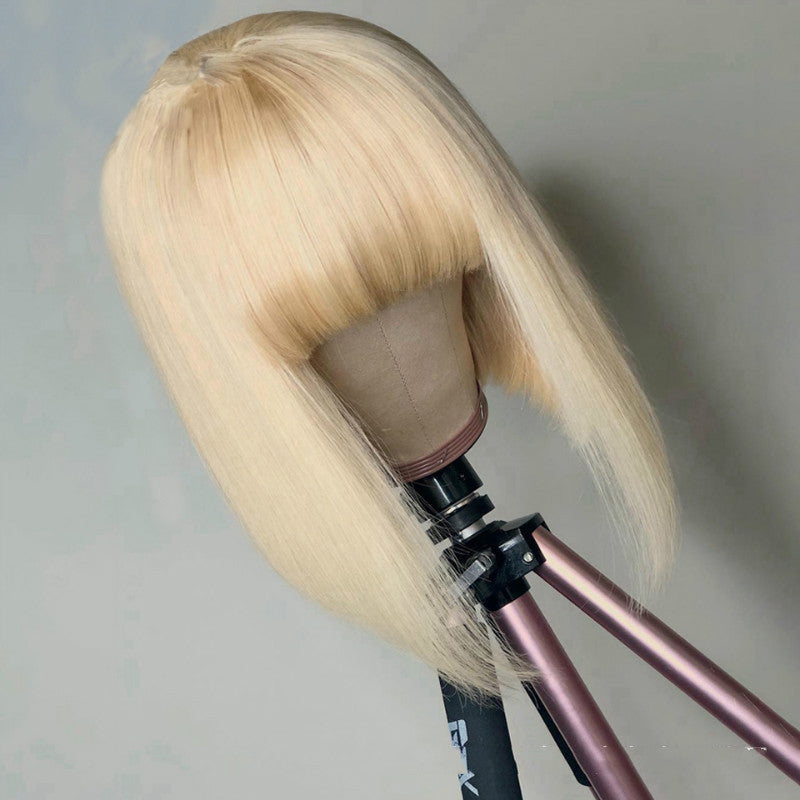 Bobo Light Golden Short Wig – Synthetic Chemical Fiber Bob Hairpiece - HZ Mobile