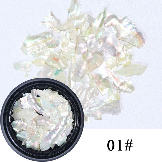 Nail Shell Ornaments – Iridescent Crushed Shell Flakes for DIY Acrylic & Gel Nail Art - HZ Mobile