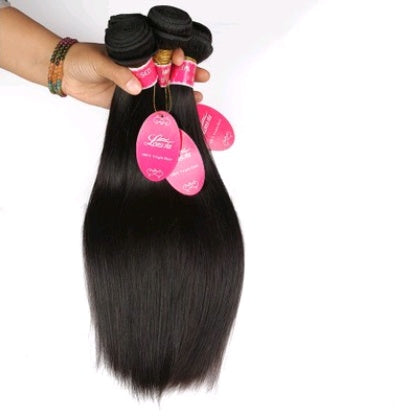Real Human Hair Straight Wave Extensions – Natural Color Weave Bundles & Wig Hair Curtain - HZ Mobile