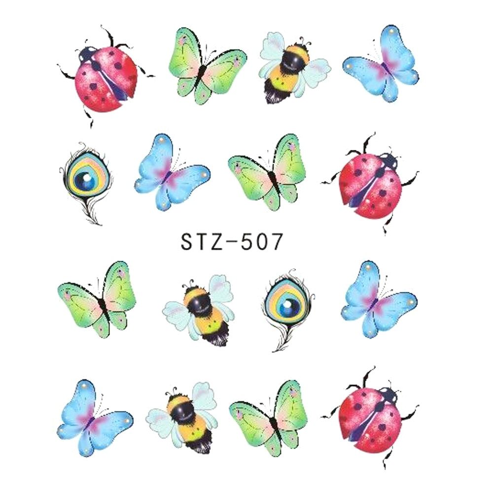 Butterfly & Flower Nail Sticker – 1pc Water Transfer Decal Slider for Nail Art & Manicure Wraps (JISTZ508) - HZ Mobile