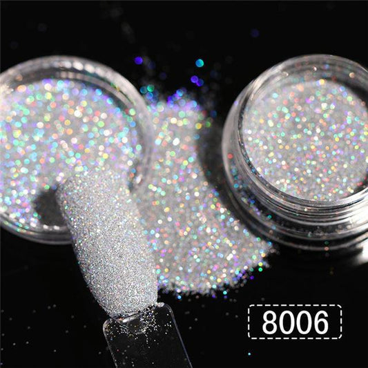 Holographic Nail Glitter Powder – Sparkling Fine Dust for Acrylic, Gel & DIY Nail Art - HZ Mobile