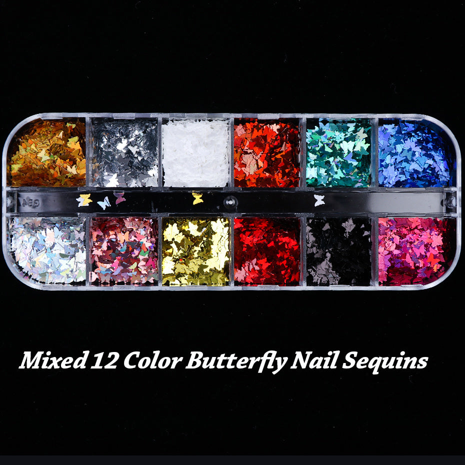 Symphony Butterfly Sequin Nail Decorations – Iridescent Glitter Flakes for DIY Acrylic & Gel Nails - HZ Mobile