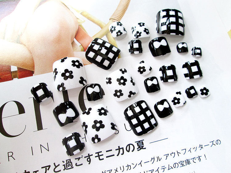 24 Pcs Professional Artificial Acrylic Toe Nails – Full Cover Press-On Toe Nail Patches - HZ Mobile