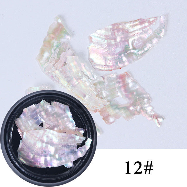 Nail Shell Ornaments – Iridescent Crushed Shell Flakes for DIY Acrylic & Gel Nail Art - HZ Mobile