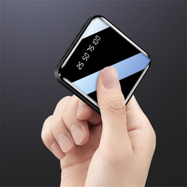 Mini Power Bank 20000 MAh Portable Mirror Digital Display Power Bank - HZ Mobile