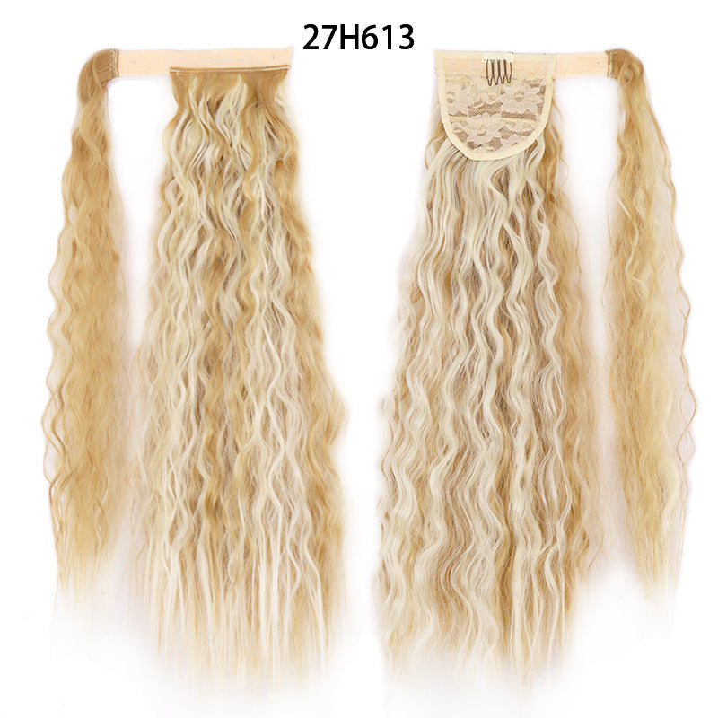 Water Wave Ponytail Wig – Velcro Wrap Synthetic High-Temperature Fiber - HZ Mobile