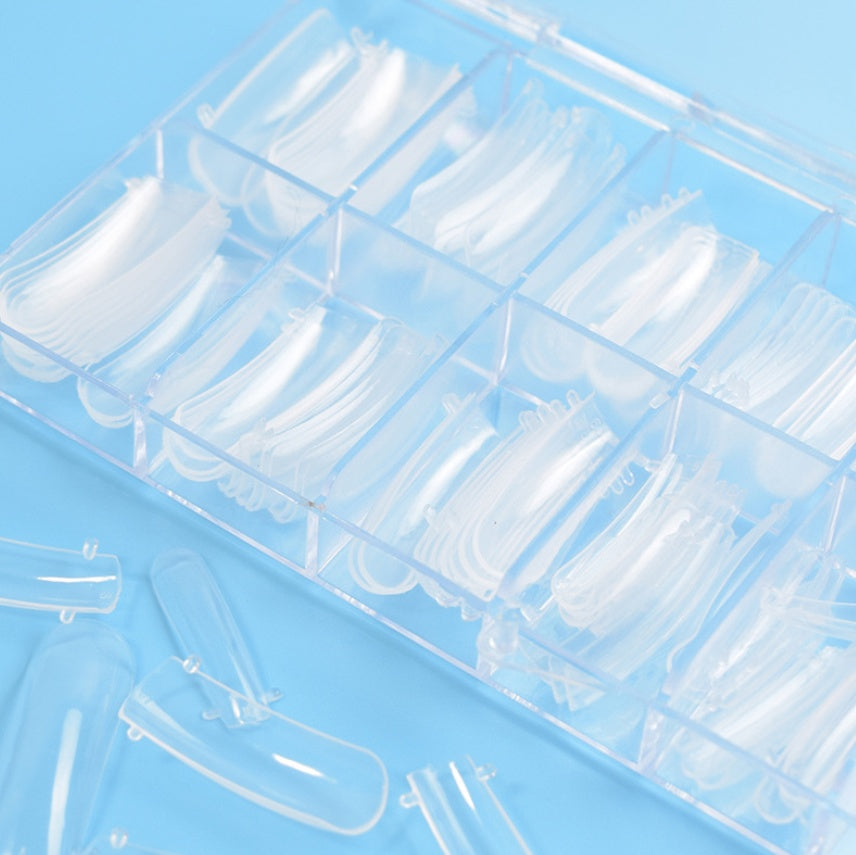 100 Pcs Crystal Transparent False Nails with Solid-State Extension Glue – Easy DIY Nail Extensions - HZ Mobile