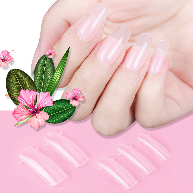 100 Pcs Crystal Transparent False Nails with Solid-State Extension Glue – Easy DIY Nail Extensions - HZ Mobile