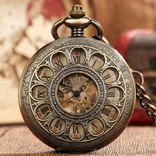 Hollow Pumpkin Ball Flip Mechanical Pocket Watch - HZ Mobile