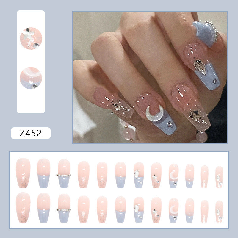 Stars & Moon Fake Nails – Celestial Press-On Tips for DIY & Salon Manicure - HZ Mobile