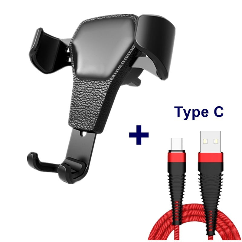 Leather grain gravity mobile phone car holder - HZ Mobile