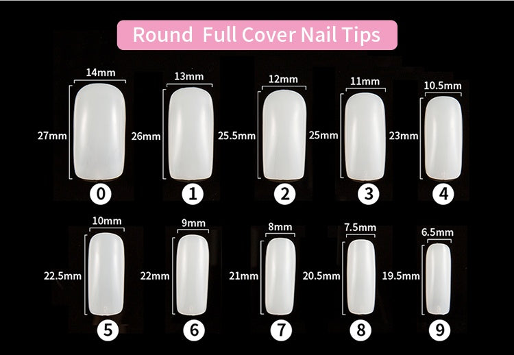500 Pcs French Fake Nails – Full Cover Acrylic Nail Tips for DIY Manicure & Nail Art - HZ Mobile
