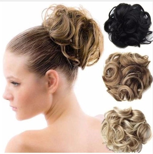 Fluffy Curly Hair Bun with Drawstring – Natural Look Hair Ring & Bun Maker for Women - HZ Mobile