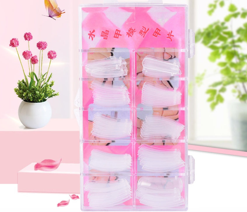 100 Pcs Crystal Transparent False Nails with Solid-State Extension Glue – Easy DIY Nail Extensions - HZ Mobile