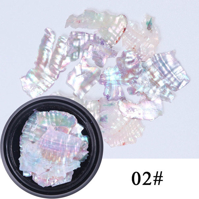 Nail Shell Ornaments – Iridescent Crushed Shell Flakes for DIY Acrylic & Gel Nail Art - HZ Mobile