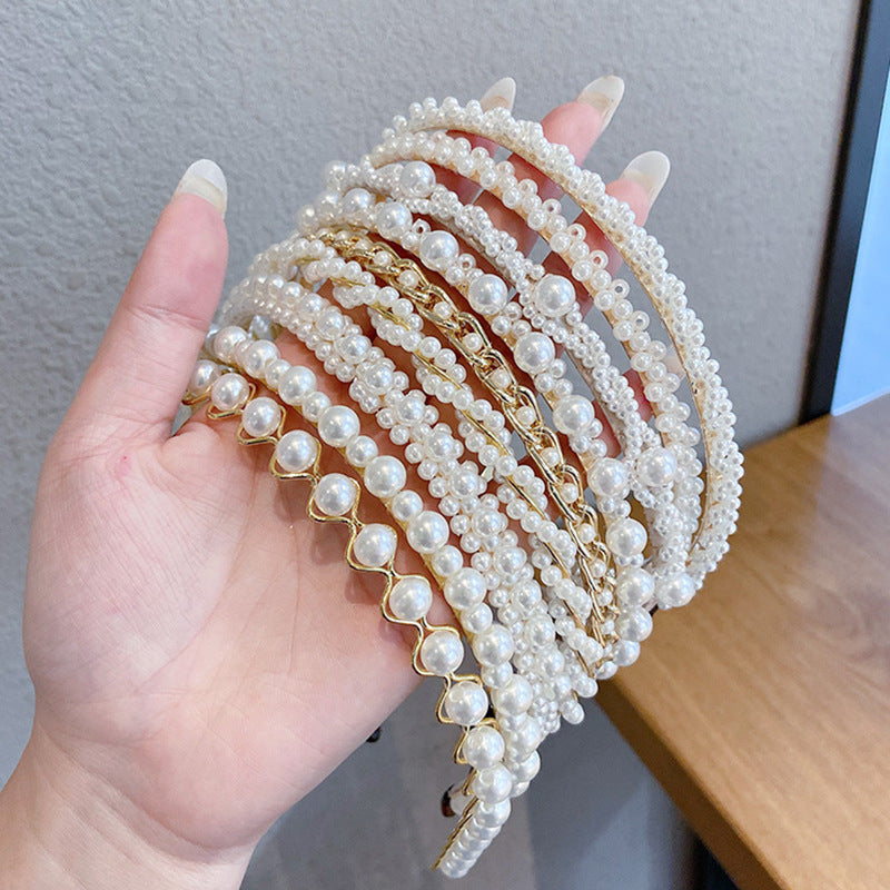 Thin Pearl Headband – Elegant Hair Accessory for Weddings, Parties & Daily Wear - HZ Mobile