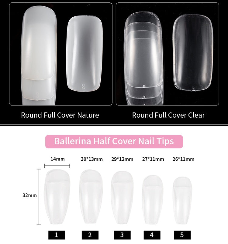 500 Pcs French Fake Nails – Full Cover Acrylic Nail Tips for DIY Manicure & Nail Art - HZ Mobile