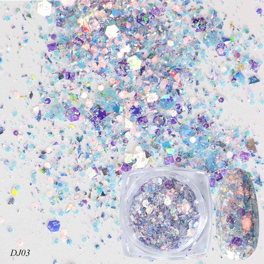 12 Color Light-Changing Nail Art Glitter – Onion Pink Symphony Sequins for DIY & Salon Designs - HZ Mobile