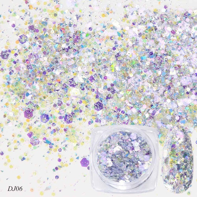 12 Color Light-Changing Nail Art Glitter – Onion Pink Symphony Sequins for DIY & Salon Designs - HZ Mobile