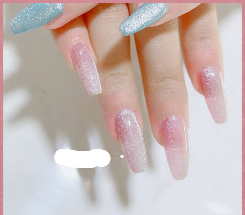 Milk Tea Crystal Cat Eye Nail Polish – Magnetic Gel Polish with Shimmer Stone Effect - HZ Mobile