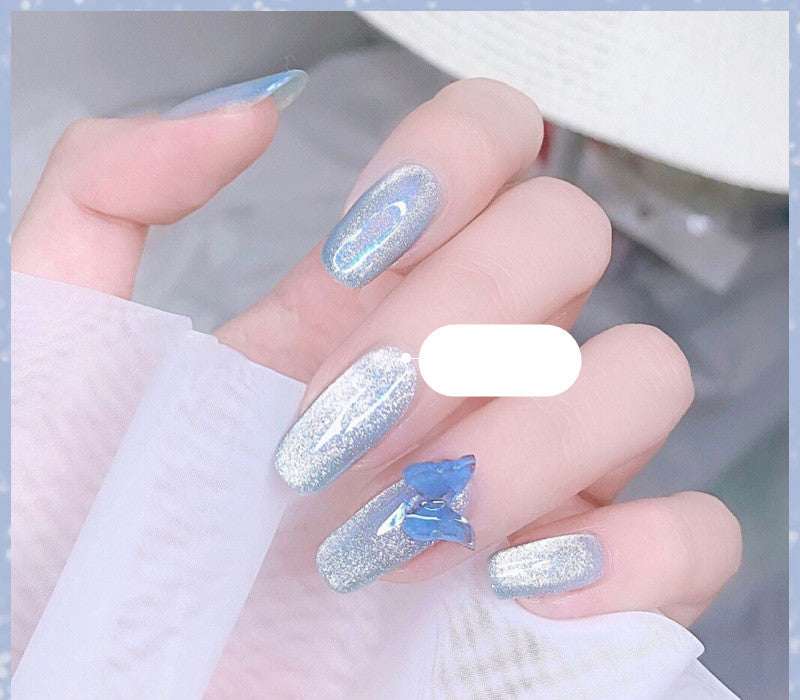 Milk Tea Crystal Cat Eye Nail Polish – Magnetic Gel Polish with Shimmer Stone Effect - HZ Mobile