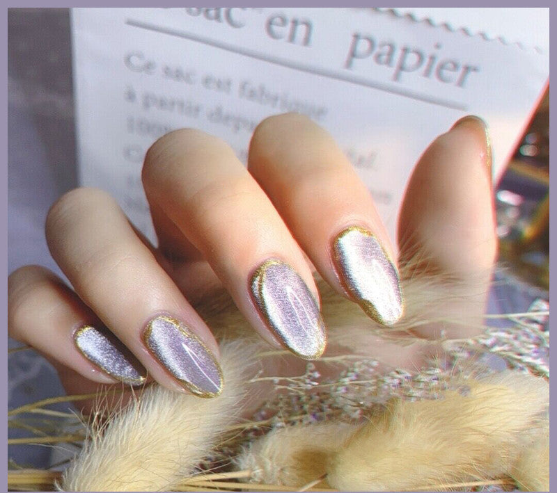 Milk Tea Crystal Cat Eye Nail Polish – Magnetic Gel Polish with Shimmer Stone Effect - HZ Mobile