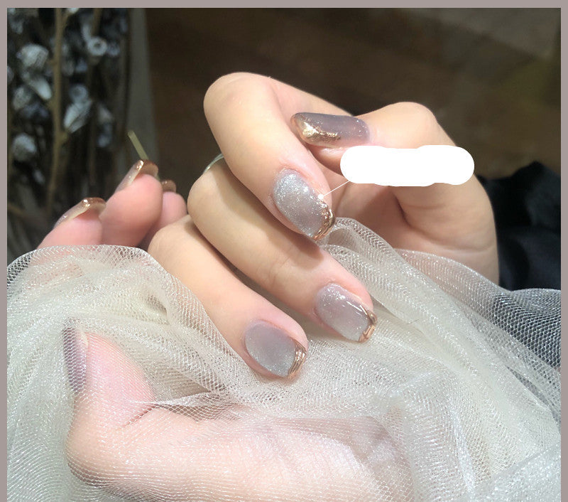 Milk Tea Crystal Cat Eye Nail Polish – Magnetic Gel Polish with Shimmer Stone Effect - HZ Mobile