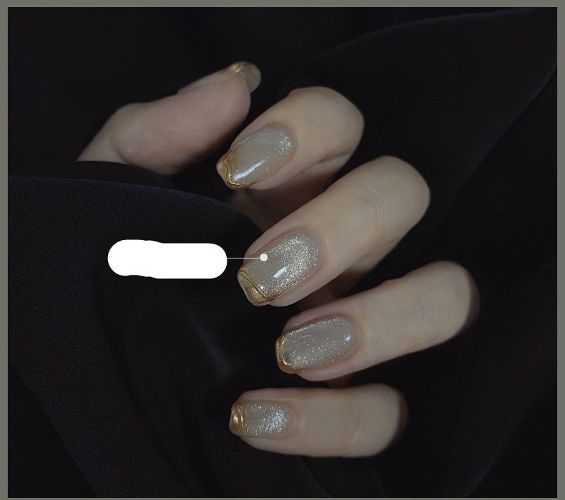 Milk Tea Crystal Cat Eye Nail Polish – Magnetic Gel Polish with Shimmer Stone Effect - HZ Mobile