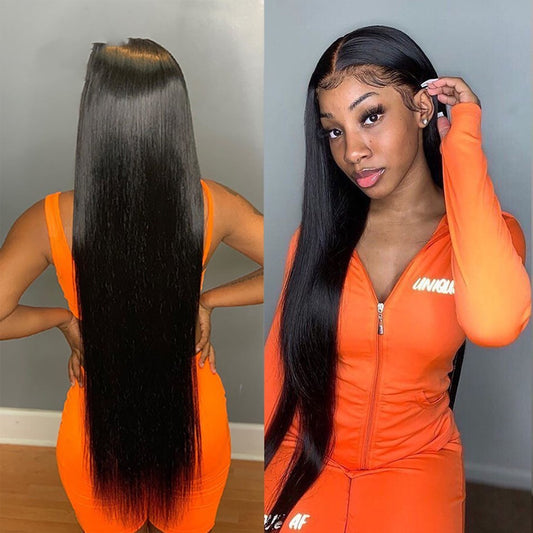 Long Straight Synthetic Wig – European & American Fashion Style Chemical Fiber Headgear - HZ Mobile
