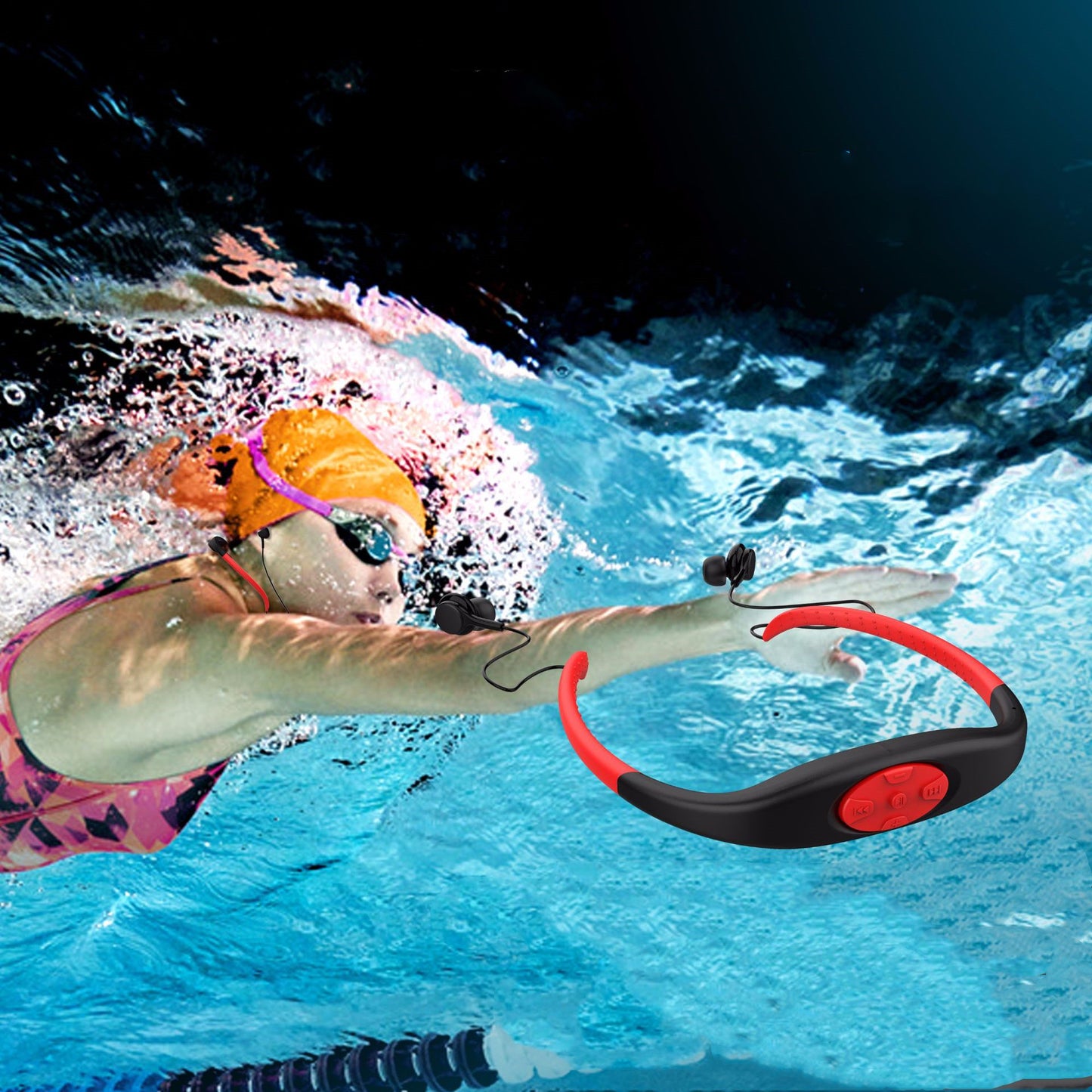 2in1 Bluetooth Wireless Earphone &MP3 Music Player 8G Headphone IPX8 Waterproof Swim Sport Neckband Stereo Headset with Mic - HZ Mobile