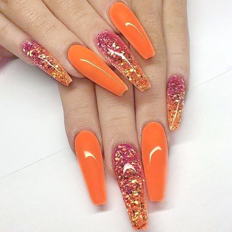 Long Ballet Fake Nails – Flat & Pointed Water Drop Design Press-On Tips for DIY & Salon Manicure - HZ Mobile