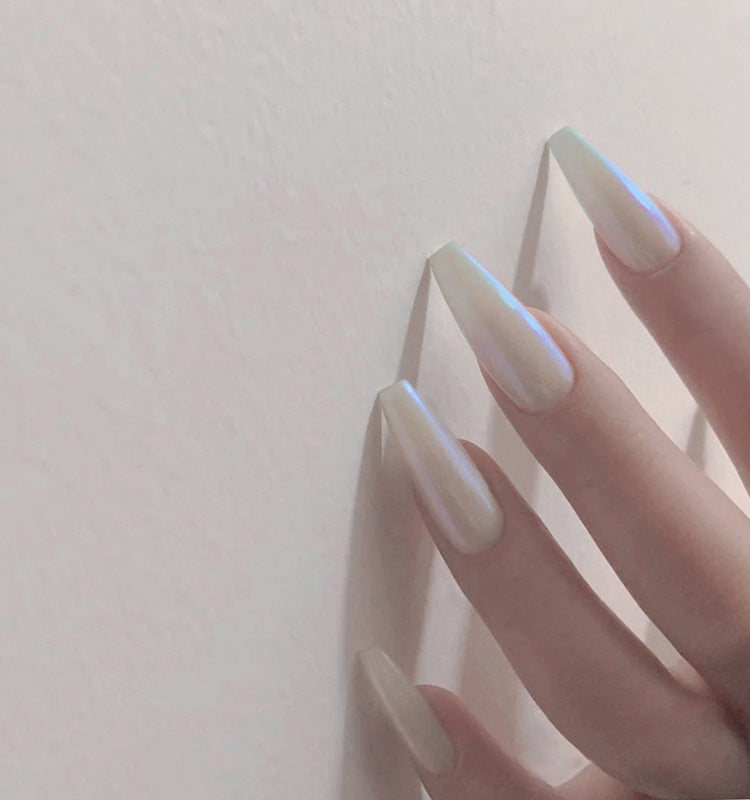Long Ballet Fake Nails – Flat & Pointed Water Drop Design Press-On Tips for DIY & Salon Manicure - HZ Mobile
