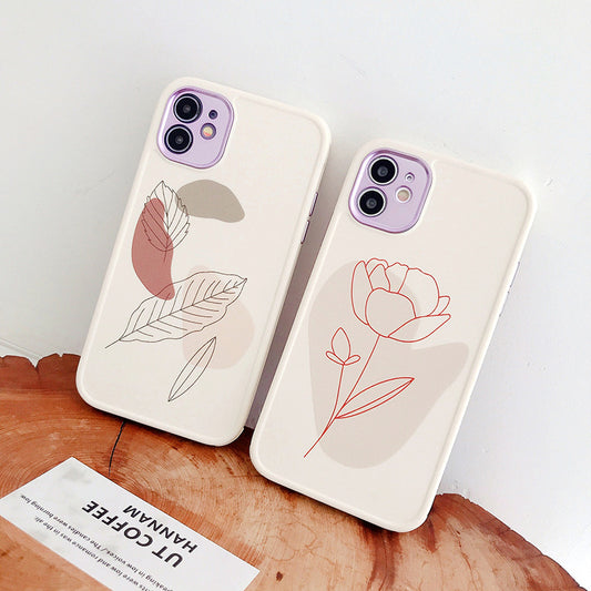 Compatible With , Compatible With  , Vintage Leaf Flower  Phone Case Shockproof Soft Back Cover - HZ Mobile