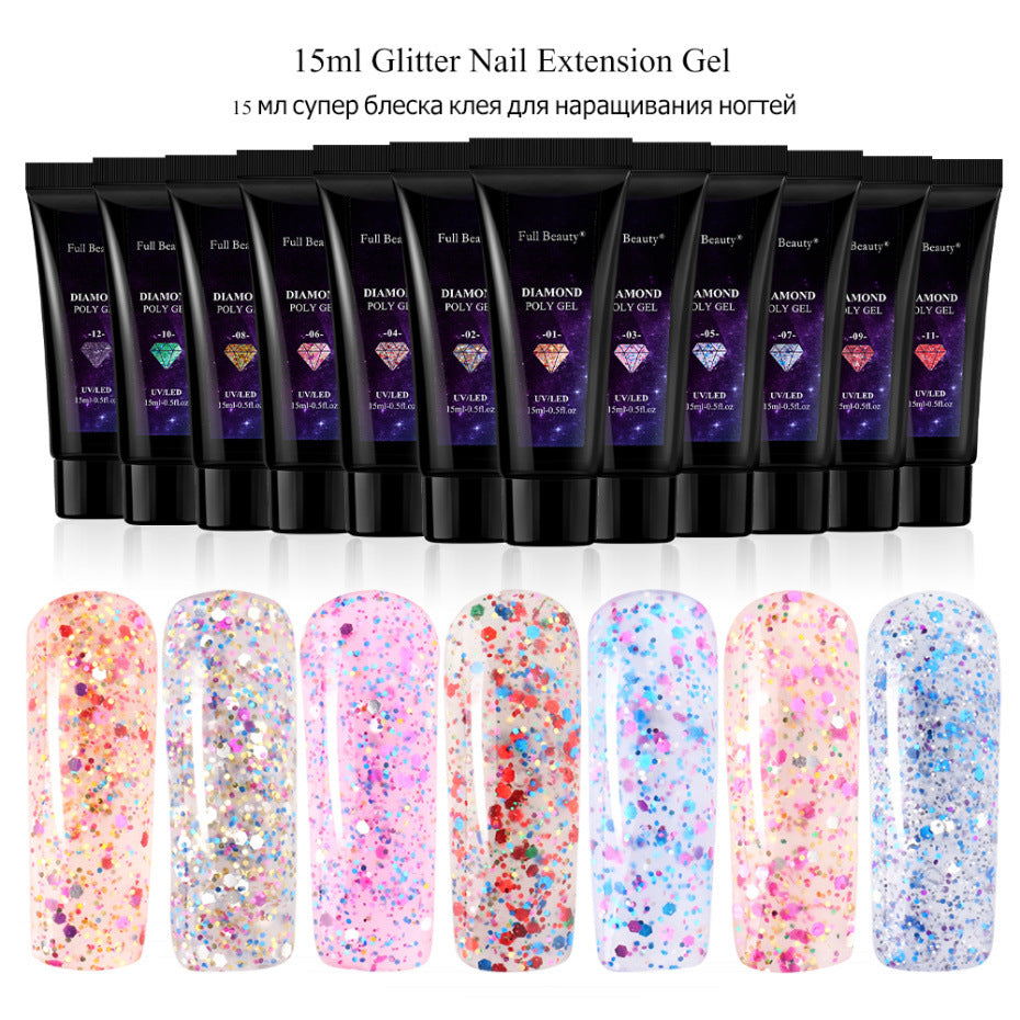 Glitter Crystal Nail Extension Glue – Strong Adhesive Gel for DIY & Salon Nail Art - HZ Mobile