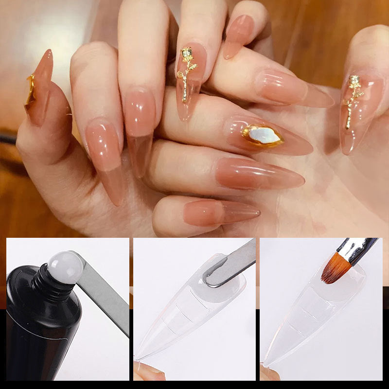 100 Pcs Ultra-Thin Nail Art Sheets – Non-Marking Water Drop, Ballet, Coffin & Trapezoid Shaped Tips with Scale - HZ Mobile