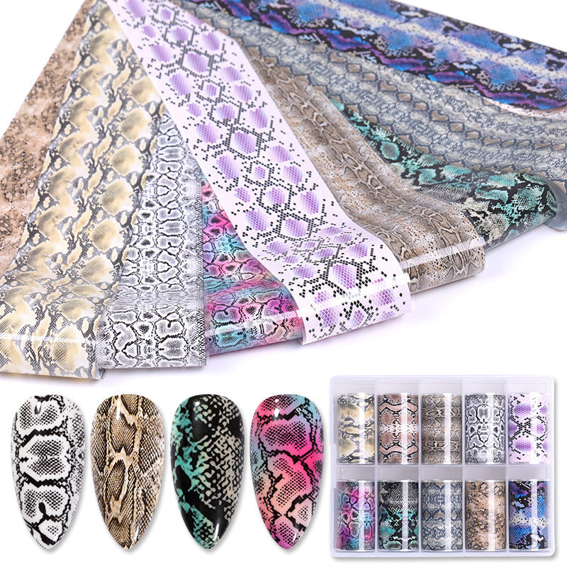 Classic Snake & Star Nail Stickers – Instagram-Inspired Manicure Decal Set for DIY & Salon - HZ Mobile